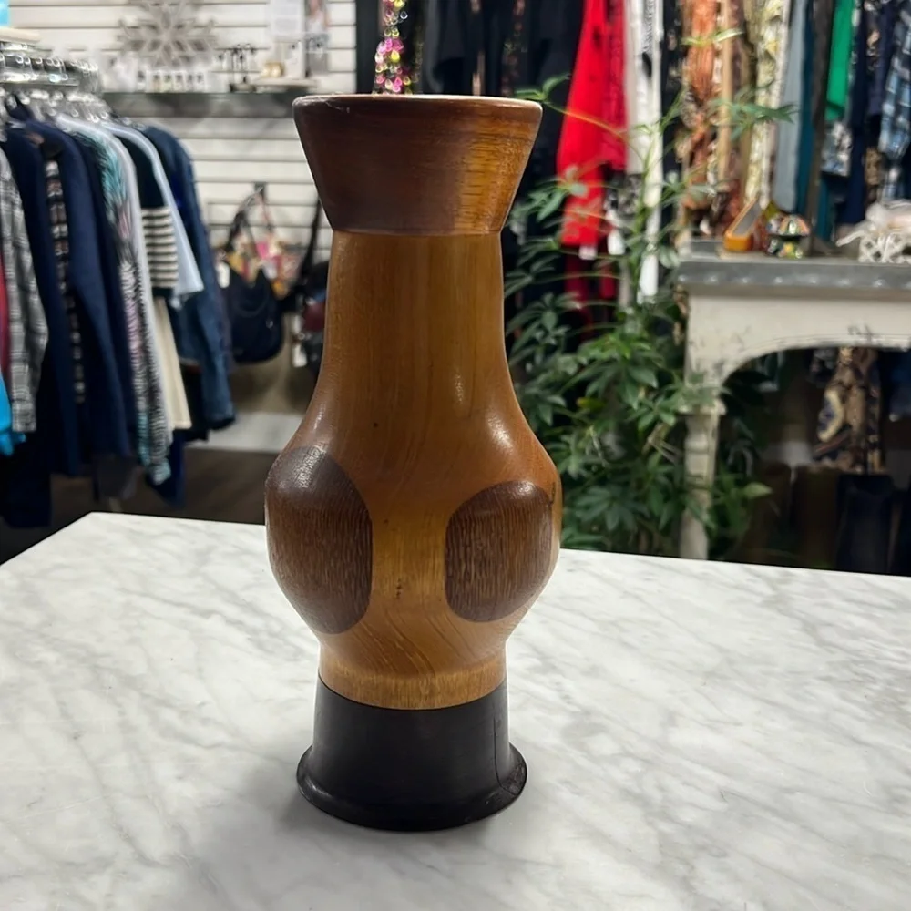 Handmade Two Tone Wooden Vase